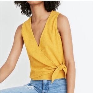 Madewell texture & thread yellow mustard top size L